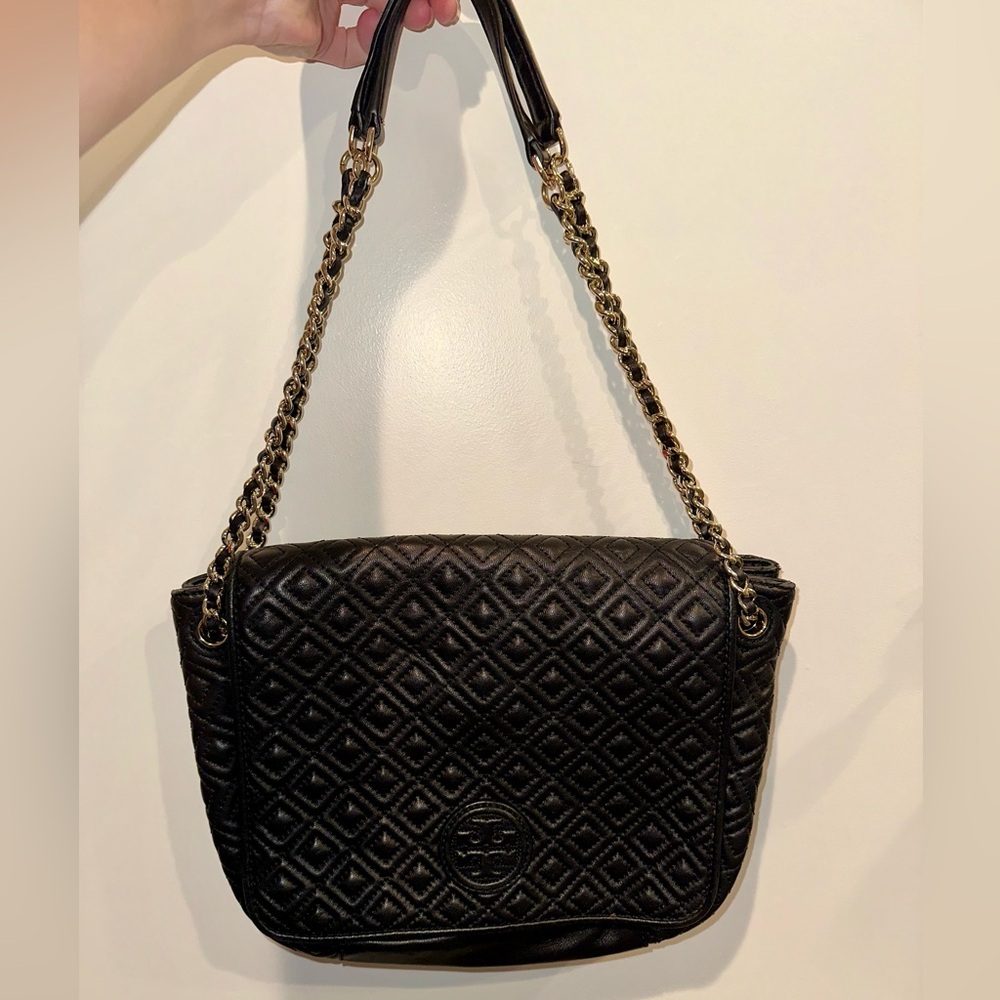 Tory Burch Quilted Leather Marion Flap Chain Shoulder Bag